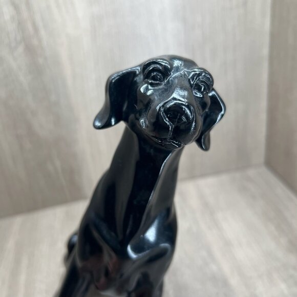 Black Labrador Retriever Dog Figurine Statue Collectible 10" Glossy - Picture 7 of 12